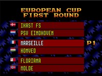 une photo d'Ã©cran de European Club Soccer sur Sega Megadrive